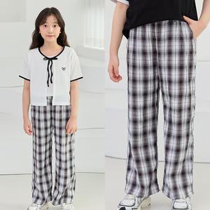 비앙카 체크 쿨 바지 팬츠 / 여아 주니어 의류 초등학생 옷