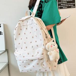 데일리 스쿨 백팩 학생 피크닉 대 가방 경량 캐쥬얼 가벼운 봄봄 직장인 캐주얼 플라워