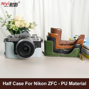 Nikon Zfc 하단 오픈 1/4 Srew pu 가죽 카메라 강력한 보호기 기본 커버용 케이스