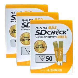 에스디 바이오센서 SD CHECK 에스디 체크 골드2 혈당측정검사지 50매 X 3개