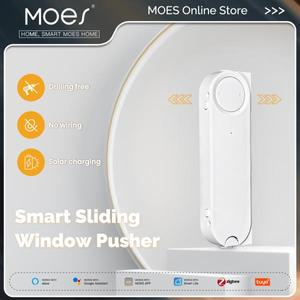 MOES 투야 지그비 스마트 슬라이딩 윈도우 푸셔, 자동 오프너 클로저, 태양집열판집열판 충전 앱 리모컨,