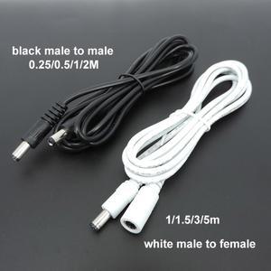 22awg 3A DC 수-수 암 전원 공급 장치 어댑터 흰색 검정색 케이블 플러그 5 5x2 1mm 커넥터 와이어 12V 연장 코드