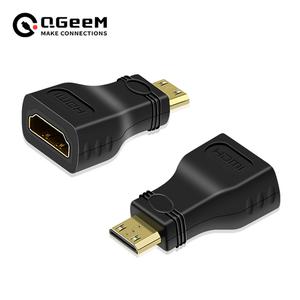 QGeeM 미니 HDMI 남성 여성 어댑터 변환기 Adatper 1080 P 2K 4K PC HDTV HD 카메라 5504