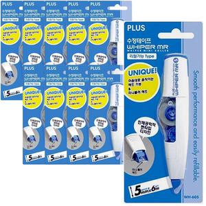 PLUS 플러스 수정테이프 WH-605 1박스(10개입) 5mm x 6m 화이트