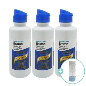 보스톤 심플러스 120ml x3개 + 하드렌즈케이스 / 드림렌즈세척액