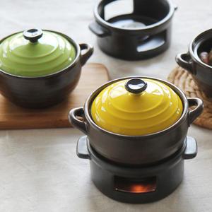 황토 컬러 계란찜 미니 뚝배기 / 1인용 홈포차
