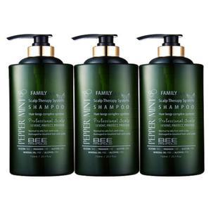 하로시 티트리 페퍼민트 프로폴리스샴푸 750ml 3개- 기름진두피,냄새,지루성,탈모케어