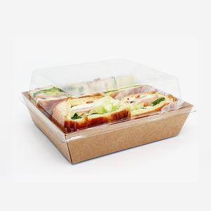 크라프트 정사각셋트 100개 DR4호 크라정사각샌드위치 종이트레이