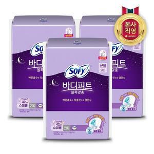 [소피]쏘피 바디피트 볼록맞춤 슈퍼롱 20P x 3개