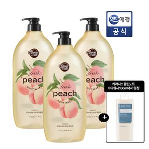 샤워메이트 내추럴 바디워시 복숭아향 1.2kg x 3개 + 바디워시 180ml 추가 GIFT