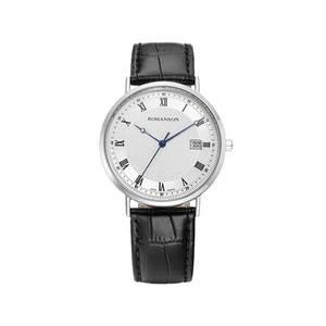 [로만손]카이로스 클래식 DATE 블랙 가죽시계 RWTLDM1B2400WHWH0