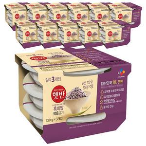CJ 햇반 흑미밥 작은공기 130g, 3입, 12개 (총 36개)