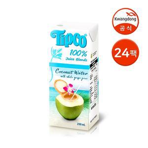 팁코 코코넛워터 혼합주스 200ml 24팩 / 백프로 착즙 과일주스 어린이주스