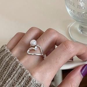 [홀리지]호잇 실버 오픈 링 하트 포인트 반지 (925silver)