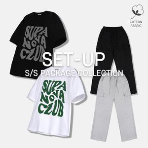 [SET] 슈퍼 노바 클럽 티셔츠 + TR 카고 스웨트 팬츠 세트
