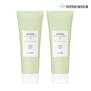 (15%추가) 김정문알로에 큐어 사포나리아 알로에 클렌져 150g 2개
