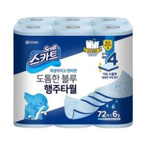 크리넥스 빨아쓰는 위생행주 블루 72매 6롤