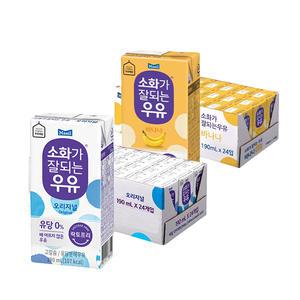 소화가잘되는우유 오리지널, 190ml, 24개 + 바나나, 190ml, 24개