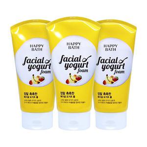 해피바스 정말 촉촉한 페이셜 요거트 폼 250g 3개팩