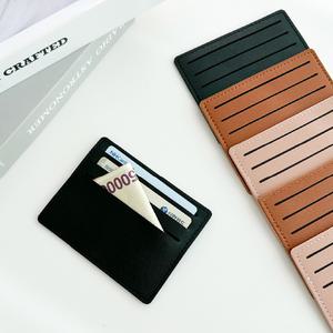 명함 카드지갑 6칸 미니지갑 교통카드 슬림 카드케이스 카드홀더 심플 가죽 양면슬림