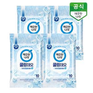 페퍼민트 쿨링 데오시트 물티슈 휴대 10매 x 4팩