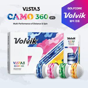[25년신형]볼빅골프 VISTA3 CAMO 360 비스타3 카모 360 4색라인 3피스 골프볼-12알