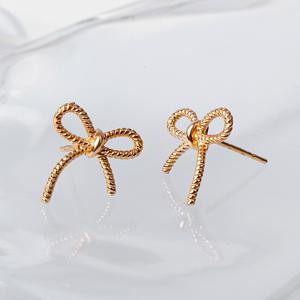 [니지쥬얼리] 14K GOLD 매듭 꼬임 리본 이어링