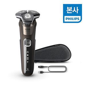 [본사]필립스 SkinIQ 5000 시리즈 전기면도기 S5886/31 레더 브라운