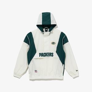 뉴에라 25SS NFL 그린베이 패커스 윈드브레이커 아노락 재킷 오프 화이트 14536429