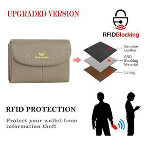 Royal Bagger 여성용 RFID 차단 단지갑 다중 슬롯 카드홀더  가죽 트라이폴드 심플 동전 2811