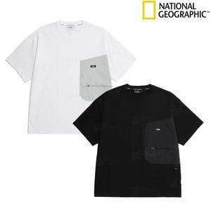 [내셔널지오그래픽] N232MTS120 세미오버핏 우븐 포켓 MIX H/TEE