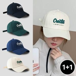 [2개세트] CIEATE 자수 볼캡 얼굴작아보이는 커플 대두볼캡 빅사이즈 야구 모자