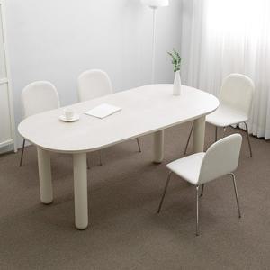 [공간미가구]디아체 세라믹 1800X850 타원형 빌리 4인 식탁 세트