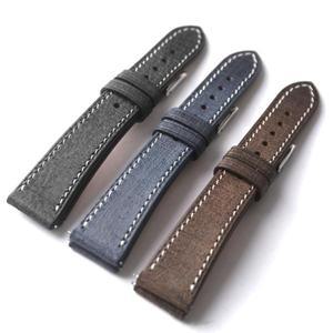 수제 하이 퀄리티 천 정품 가죽 스트랩, 빈티지 S/M 사이즈, 이탈리아 헤드 퀵릴리즈 18mm,