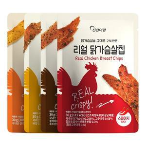 신선어람 리얼 닭가슴살칩 저칼로리 단백질 총 16봉 4종x4봉