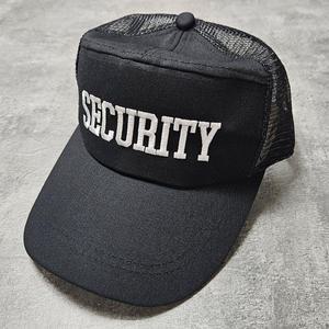 M- SECURITY 경비 모자 검정색 여름 망사 매쉬 시큐리티 보안 안보 방위 블랙 모 일육