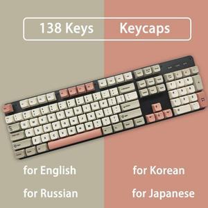 138 키 PBT 캡 XDA 인체 공학 체리 MX 스위치 기계식 키보드 세트   어 영어