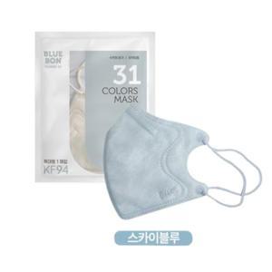 블루본 클래식 KF94 마스크 특대형 스카이블루 30매