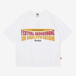 반팔티 RQJ K4223LRS57WHT 그래픽 오버핏 반팔티셔츠 WHITE