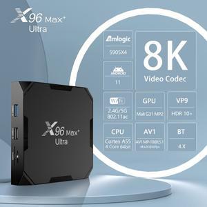 안드로이드 11 X96Max Plus Ultra TV 박스 지원 Amlogic S905X4 4GB 32GB Mail-G31 MP2 8K Wifi BT 미디어