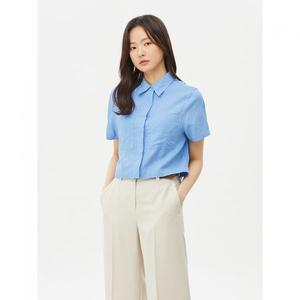 탑텐 여성 리넨 크롭 반팔 블라우스MSE2WC2922