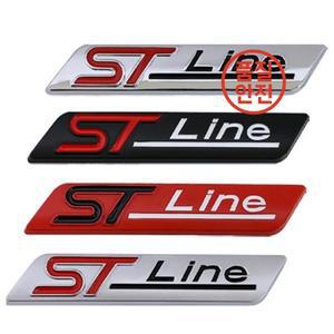 차량용 3d 크롬 블랙 로고 ST 라인 엠블럼 자동차 펜더 배지 접착 데칼 스티커 액세서리