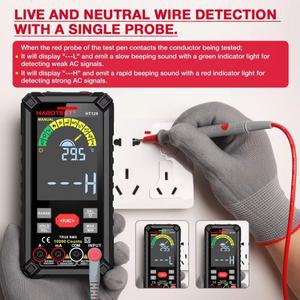 HABOTEST HT129 디지털 멀티미터 자동 범위 True RMS AC DC NCV 전압 측정기 10000 카운트 스마트 충전식