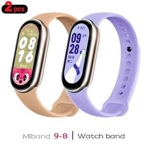 Xiaomi Mi 밴드 9-8-NFC 교체 miband9/8 실리콘 팔찌 방수 correa 스마트 mi 밴드 9 시계 밴드에 대 한 2PC