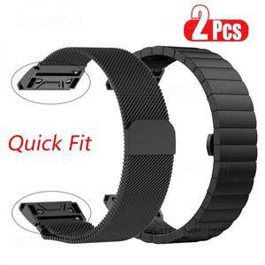 가민피닉스 Garmin Fenix 7 7S 7X 6 6X Pro 5 5X Plus 3HR 스틸 스트랩 시계 손목 밴드 퀵핏 금속 팔찌 Cor