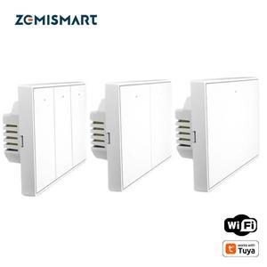 Zemismart 와이파이 벽 조명 스위치 투야 앱 리모컨 미국 인터럽터 알렉사 구글 홈 중립 작동 1 2 3 4 갱