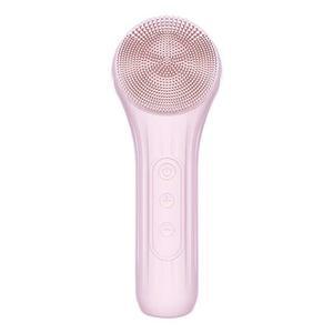 진동클렌저 실리콘 브러쉬 얼굴 마사지 충전식 온열마사지 클렌징기계 강도조절 클렌져 핑크