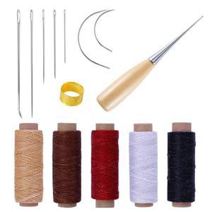 14Pcs 가죽 공예 도구 왁스 스레드 코드 바느질 바늘 DIY 가죽 공예 가죽 바느질 키트에 대 한 신발 수리