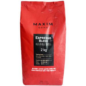 맥심 원두커피 에스프레소 블렌드 2kg 대용량 커피원두 홀빈 코스트코