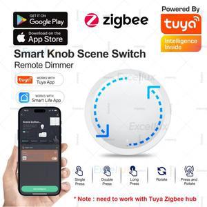 투야 스마트봇Tuya ZigBee 스마트 노브 스위치 DIY 무선 장면 버튼 회전식 조광기 가전 자동화 연결 리모콘